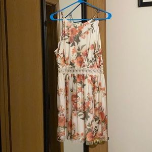 White and flowered dress never been worn